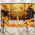 thumbnail image 2 of Felortte 10x8ft Polyester Fall Forest Backdrop Autumn Farm Harvest Pumpkin Photography Background for Thanksgiving Day Party Decorations Banner, 2 of 5