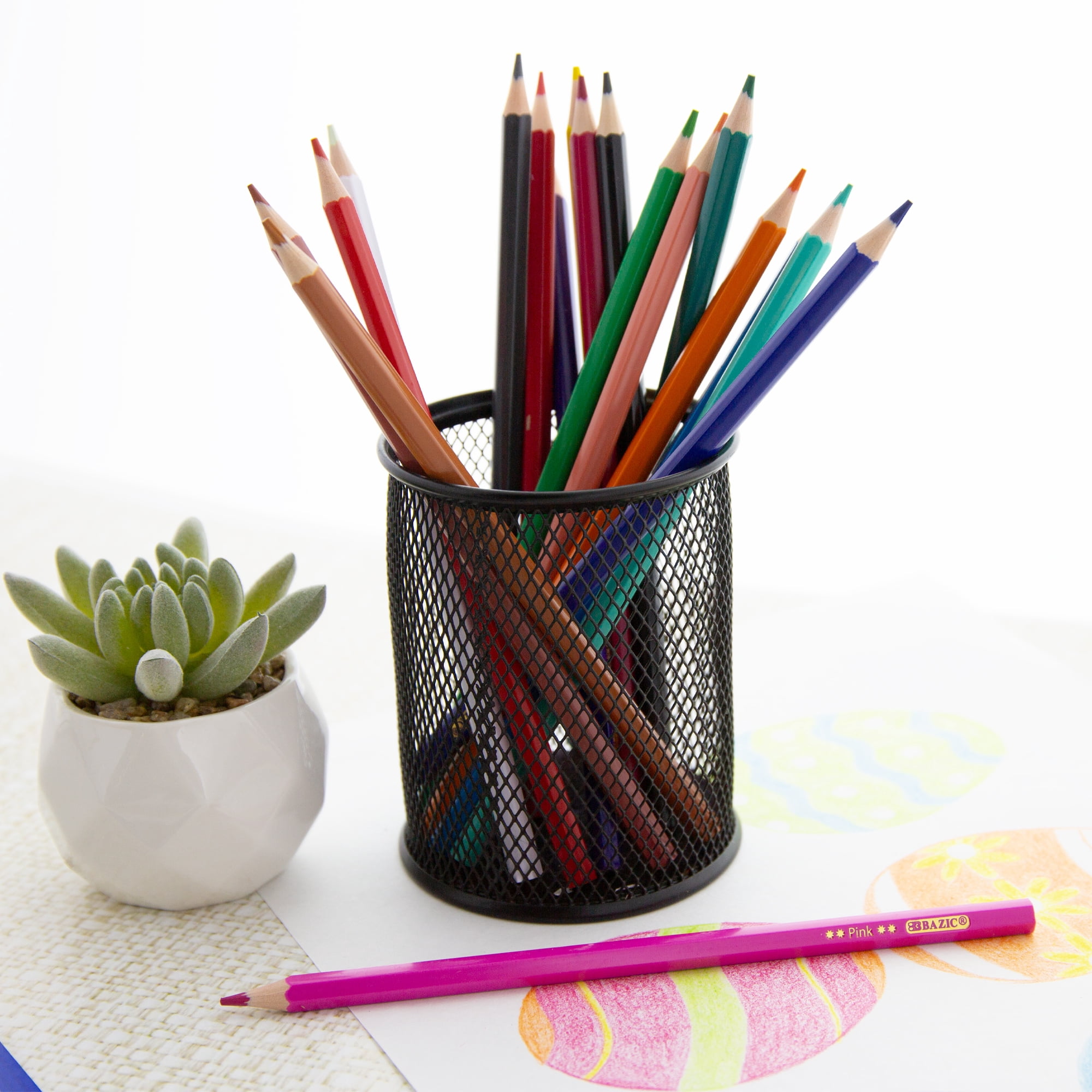 BAZIC Colored Pencils, 18 Assorted Colors, Pre-Sharpened Wood Free Coloring Pencils Set (18/Pack), 24-Packs