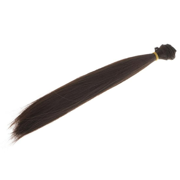 Pelucas de pelo sintético para muñecas BJD, postizo, peluca de muñeca, disfraz, cola de caballo Marron oscuro