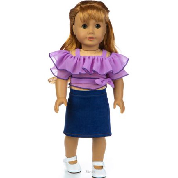 New Fashion Jean Skirt For 18 inch American Girl Doll Clothes, (Shoes are not included). heqiyong LED