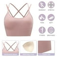 thumbnail image 3 of 3 piezas de ropa interior deportiva para mujer, tirantes acolchados, ropa interior de soporte medio, adecuada para yoga y fitness, adecuada para circunferencia inferior del pecho de 87 a 92 cm, 3 of 5