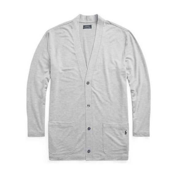 Polo Ralph Lauren MENS LONG SLEEVE Mini Terry Cardigan, Polo GRAY S