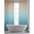 thumbnail image 5 of Teal Green Sheer Curtains 84 Inches Long 2 Panels and Brown Gradient Light Filtering Semi Sheer Window Curtains Drapes for Bedroom Living Room 52"x84"x2, 5 of 7