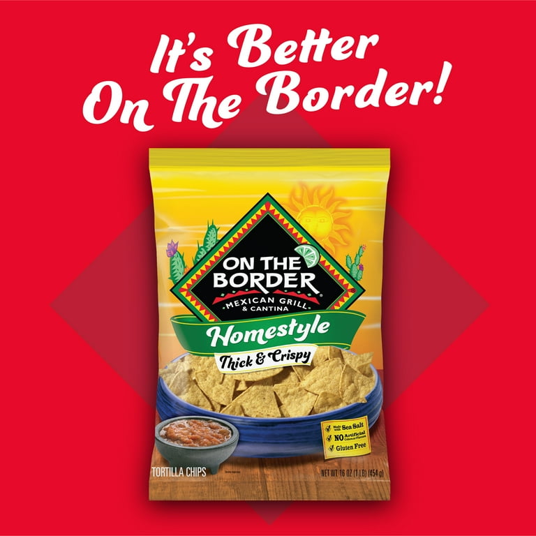 On The Border Homestyle Thick & Crispy Tortilla Chips, Gluten-Free