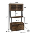 thumbnail image 5 of Furnihold 6-Tier Kitchen Bakers Rack with Power Outlet, Industrial Microwave Oven Stand with Shelves, Kitchen Utility Storage Shelf with Cabinet, Standing Storage Rack (Rustic Brown), 5 of 9