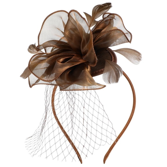 Raindrops Coffee Fascinator Hat with Detachable Hair Clip and Headband for Tea Party Cocktail and Wedding Decor