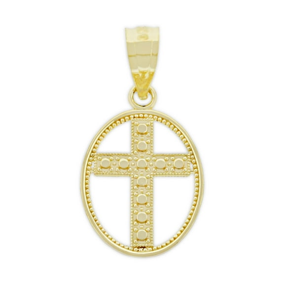 Charm America - Gold Children's Cross Charm - 10 Karat Solid Gold