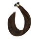 thumbnail image 2 of Extensiones de cabello humano de 18 pulgadas con punta en I, color marrón oscuro con reflejos castaño claro, Remy Fusion preadheridas., 2 of 5