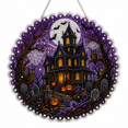 thumbnail image 2 of Halloween Witch Diamond Art Suncatcher Kit, 7.87 in DIY Rhinestone Painting Window Hanging Ornament with Crystal Beads, PET Charm and Chain for Door, Wall and Home Decor, 2 of 9
