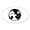 White, variant on CafePress - Yin Yang Cats Reversed - Sticker (Oval)
