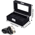 thumbnail image 3 of FacoFaco 3-Slot Mens Faux Leather Watch Box, Includes Glass Display and Removable Pillow, 1 Count, 3 of 6