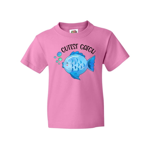 Inktastic Cutest Catch Cute Blue Fish Youth T-Shirt