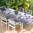 thumbnail image 2 of Watercolor Floral Table Cloths for 8 Foot Rectangle Tables, Spring Garden Onion Flowers Lavender Plants Patio Waterproof Elastic Fitted Tablecloths, Washable Rectangular Table Cover for Camping, 2 of 8