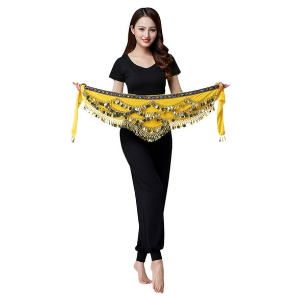 Mefallenssiah Women Sequin Belly Costume Tassel Wrap Skirt Club Mini Skirt