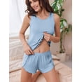 thumbnail image 4 of Ekouaer 2 Pieces Womens Tank Top Pajamas Set Soft Sleepwear Sleeveless Cami and Shorts Summer Loungewear Pjs Set, 4 of 6