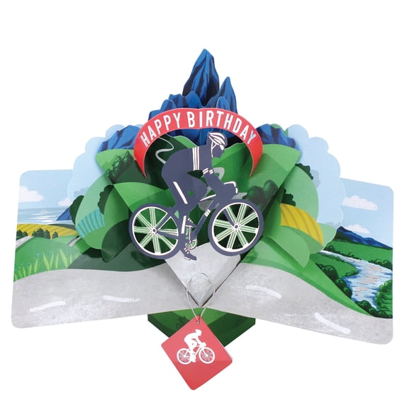 Pop-Up Greeting Card – Cyclist (Birthday)