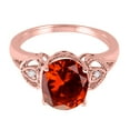 thumbnail image 4 of Mauli Jewels Rings for Women 2.42 Carat Oval Garnet and Diamond Ring 4-Prong 10K Rose Gold, 4 of 6