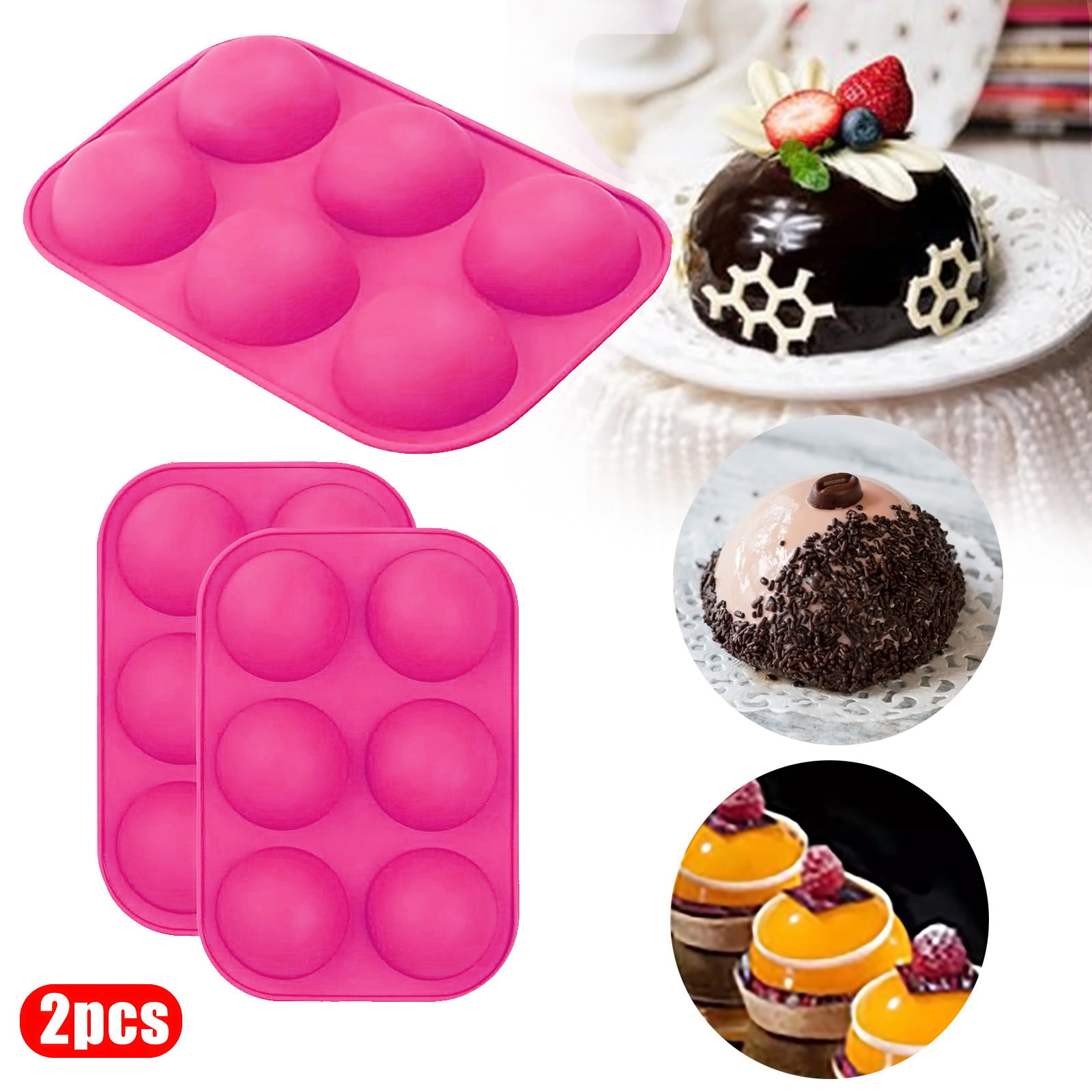 Half Ball Sphere Silicone Cake Mold Muffin Chocolate Mould Baking Pan Q9M8 