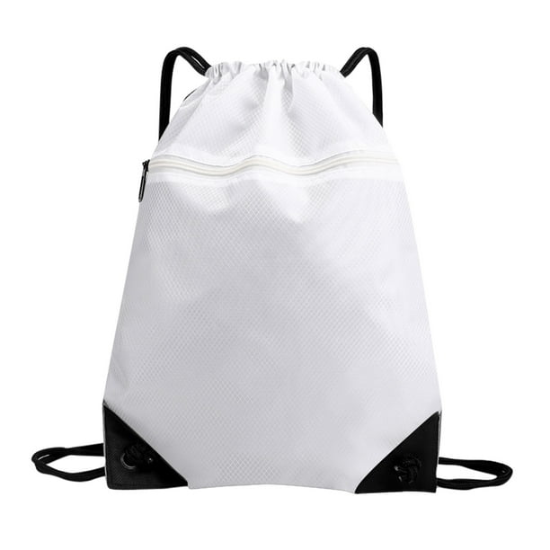 Mochila deportiva con cordón, bolsillo frontal con cremallera y bolsillo interior