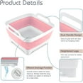 thumbnail image 3 of 2.4 Gal(9L) Collapsible Dish Basin with Drain Plug, Space Saving Outdoor Multiuse Foldable Sink Tub, Dishpan, Kitchen Storage Tray for Camping, Vegetable Washing, RV (Pink), 3 of 18