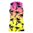 thumbnail image 3 of Penkiiy Mens Beach Tank Top Tropical Print Sleeveless Tops Stylish Summer T Shirt Crewneck Athletic Tee Soft Basic Tank Tops 4XL Yellow, 3 of 4
