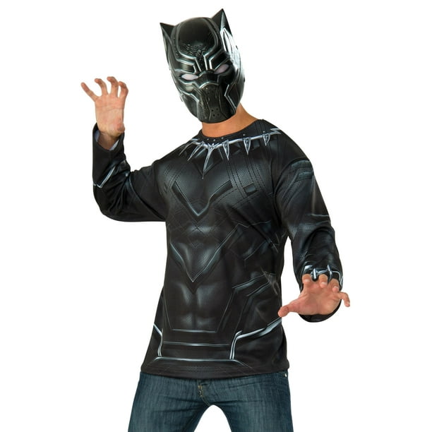 Captain America: Civil War Black Panther Costume Top and Mask, Multi, One  Size
