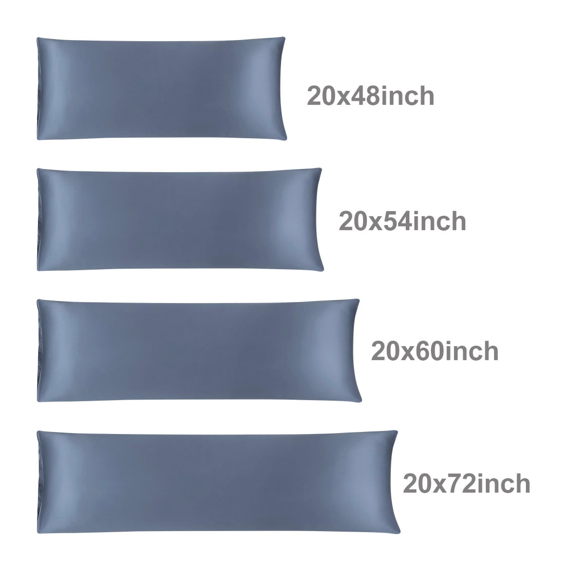 Unique Bargains Luxury Silky Satin Body Pillow Case Slate Gray 20" x 72"