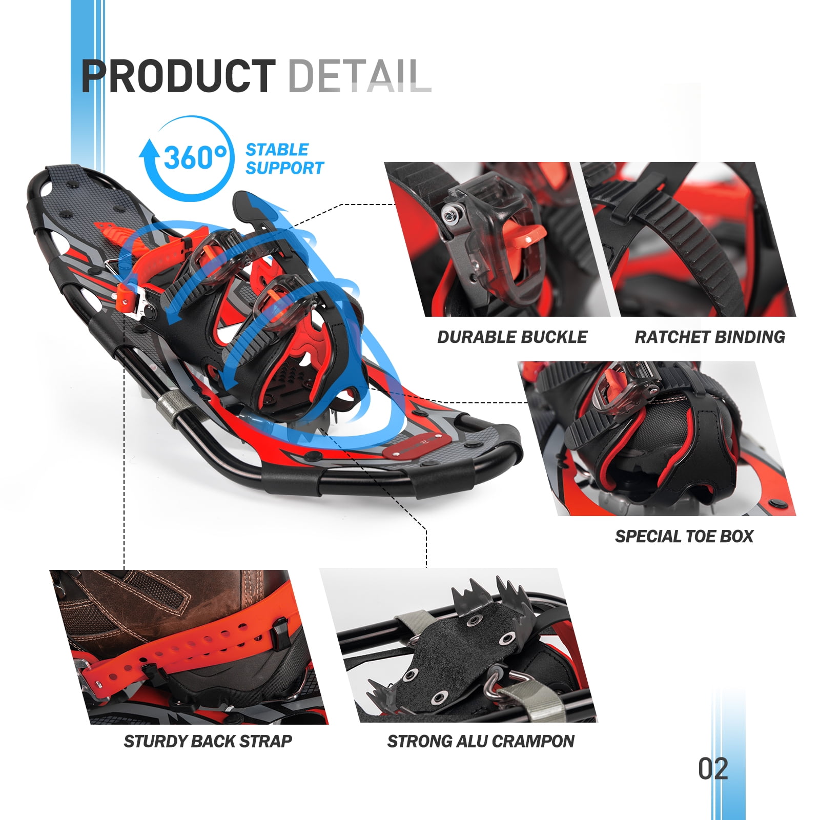 G2 25Inches Light Weight Snowshoes, with Special EVA Padded