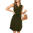thumbnail image 2 of Baqcunre Womens Dresses,Women Casual V Neck Summer Sleeveless Dress Adjustable Straps Buttons Dress with Pocket Holiday Dresses for Women,Long Dresses for Women Casual Dresses for Women Green XXL, 2 of 5