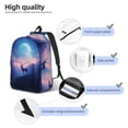 thumbnail image 5 of Balery Night Sky Elk Vintage Canvas Backpack for Men and Women - Large Capacity, Durable Travel Laptop Bag for School, Work, Hiking, and Outdoor Activities-Small, 5 of 7