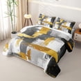 thumbnail image 3 of Homewish Gray Gold Stripes Twin Quilt Set,Modern Geometric Artwork Twin Coverlet Set,2-Piece, 3 of 7