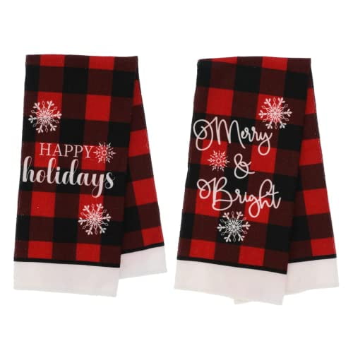 Christmas Towels Set of 2 / Decorative Christmas Kitchen Towels / Hand Towels for Bathroom