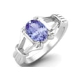 thumbnail image 2 of Solid 925 Sterling Silver 7x5mm Oval Shape Tanzanite Engagement Women Valentines Day Gifts Ring, 2 of 4