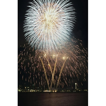 Fireworks on July 4th, at Gasworks Park; Space Needle in Background, Seattle, Washington, USA Print Wall Art By Jamie & Judy (Best Fireworks In Usa)