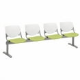 thumbnail image 3 of KFI Studios KOOL 4 Seat Reception Bench, White Back, Fudge Seat, 3 of 7