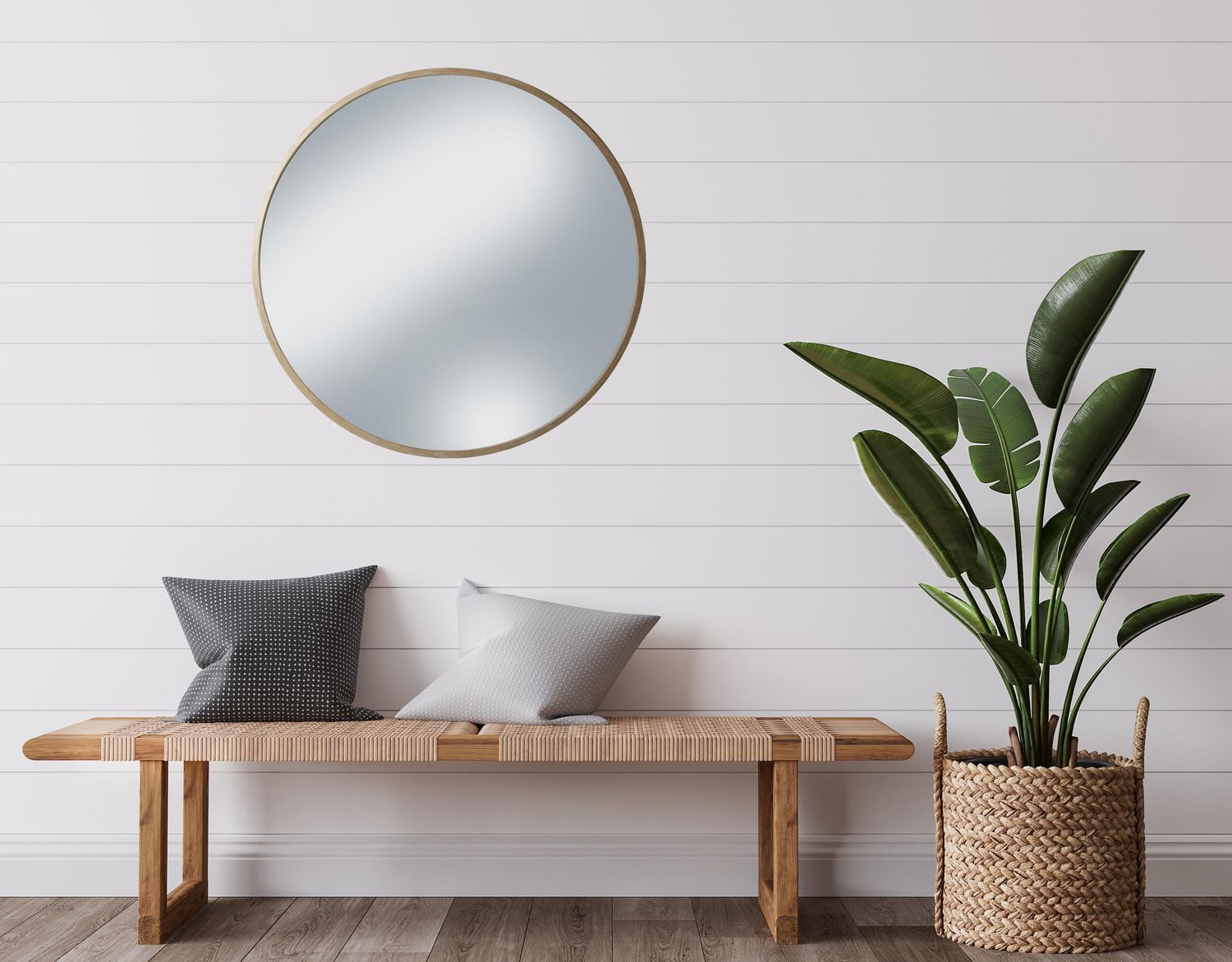 hometrends Round Mirror, 27 inch diameter x 0.51" Gold