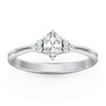 thumbnail image 2 of Birthstone Oval Ring with Shoulder Accents - Diamond/White Topaz (April), 2 of 5