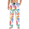 thumbnail image 5 of Colorful Stripes Pattern Men's Pajama Pants Cotton Long Sleepwear Lounge Pants S, 5 of 7