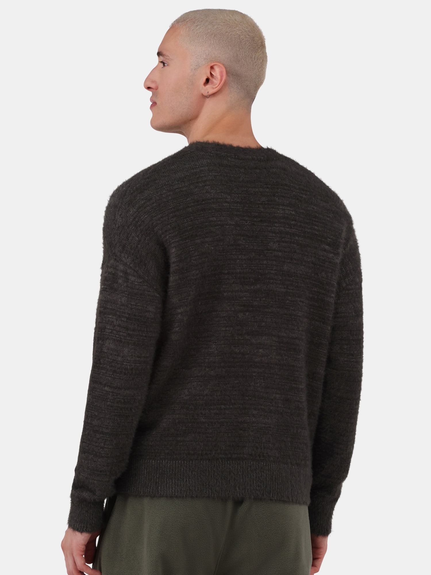 No Boundaries Men's Fuzzy Cardigan Sweater, Sizes XS-3XL