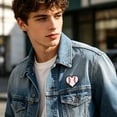 thumbnail image 4 of Decorative Brooch Football Pattern Heart Shape Zinc Alloy Lapel Pin Sweater Dress Suit Lapel Badge Versatile Outfit Accessory, 4 of 8