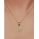 thumbnail image 3 of Collar con dije de oro laminado letra brillos F, 3 of 6