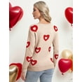thumbnail image 4 of Heart Sweaters for Women Knit Warm Pullover Sweater Cute Heart Printed Valentine's Day Sweater Shermie, 4 of 8