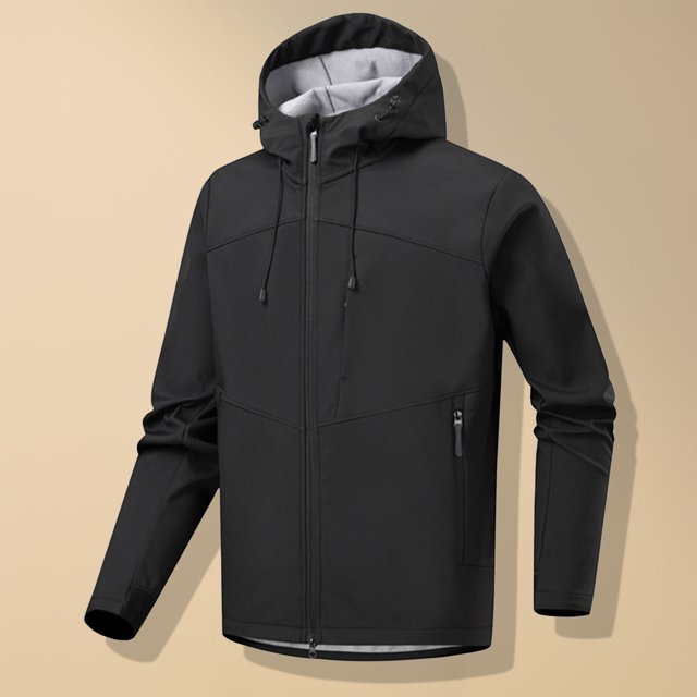 Veste Doublée en Polaire pour Hommes Imperméable Course Cyclisme Golf Randonnée avec Capuche Poches Zippées