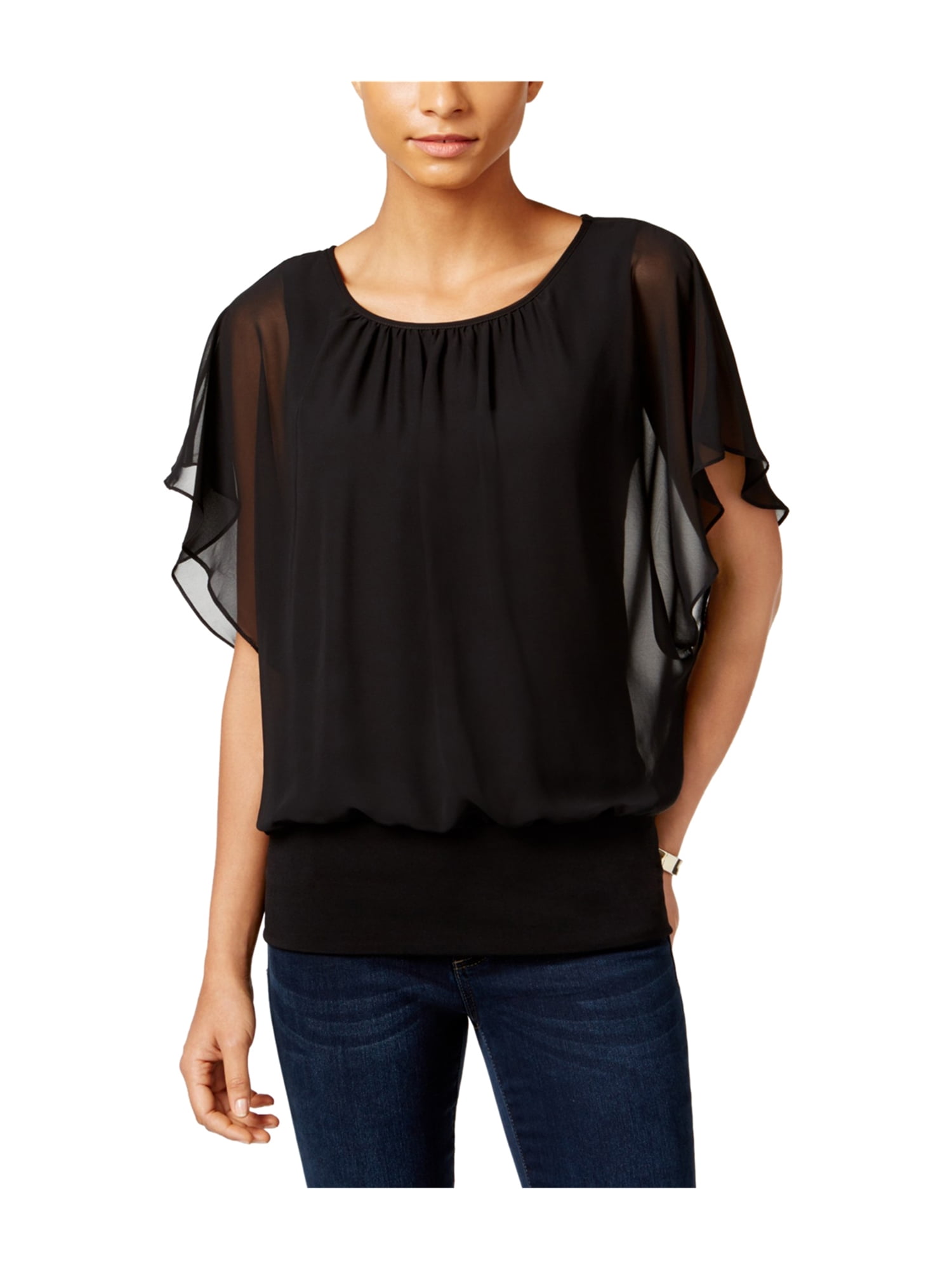 jm collection flutter sleeve top
