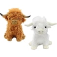 thumbnail image 1 of Piezas, Peluche De Vaca Escocesa De 10 Pulgadas, Lindo Animal De Peluche De Vaca Realista, Suave Juguete De Peluche De Granja, Regalo De Cumpleaños para Niños Y Adultos(Marrón+Blanco), 1 of 3
