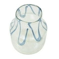 thumbnail image 6 of DecMode 10" Abstract Cream Glass Vase with Wavy Blue Design, 6 of 9