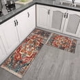 thumbnail image 3 of Kitchen Rugs and Mats Non Skid Washable Boho Brown Carpet Kitchen Mat and Rug Set,Floor Cushion Waterproof Rug,Rubber Backed Area Rugs for Kitchen Laundry, 3 of 7