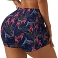 thumbnail image 2 of Fotbe Flowers And Humming Bird Seamless Shorts, Womens Workout Shorts High Waist Stretch Booty Short for Gym/Yoga/Running/Biking-XX-Large, 2 of 9