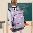 thumbnail image 7 of FORMRS Kids Backpack for School Unisex 17" Casual Bookbag Travel Daypack with Compartment Pockets, Purple Cartoon Rabbit Pattern, 7 of 7