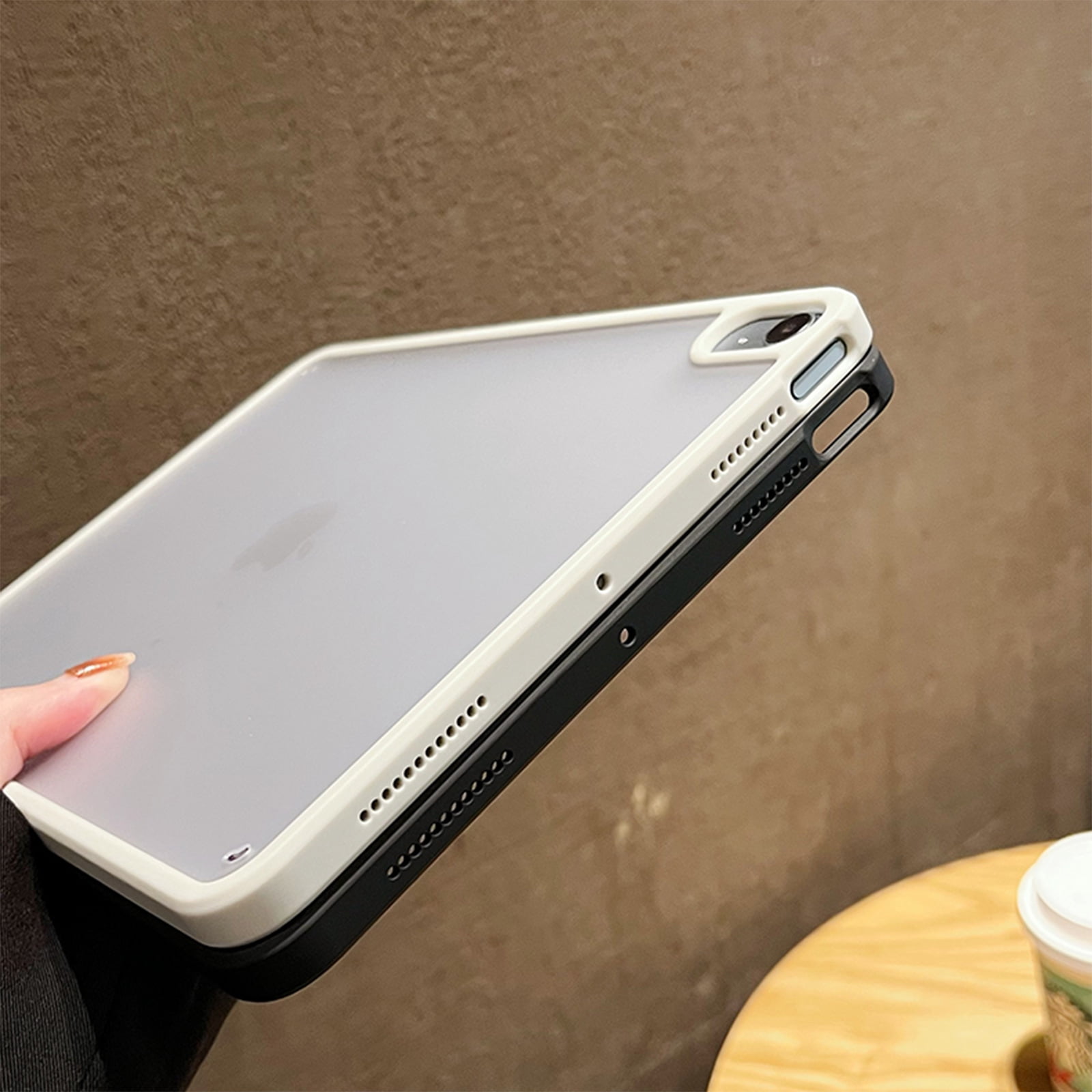 ELEHOLD for iPad 12.9 6th/5th/4th/3th 2022/2021/2020/2018 Case, Slim Thin Lightweight Shockproof Protective Yellowing Resistant Frosted Translucent Case Supports Pencil Charging,Gray